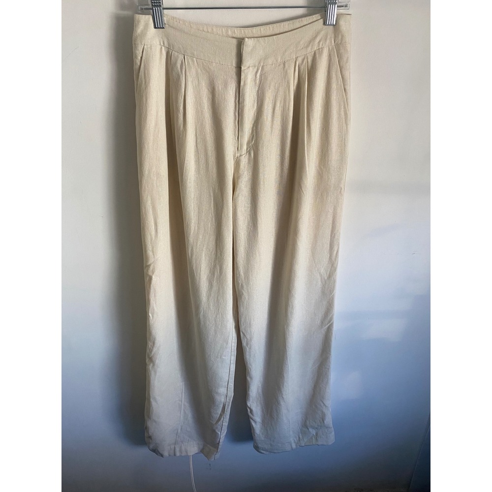 Women's Cream Colored Linen‎ Blend Pants Size Small